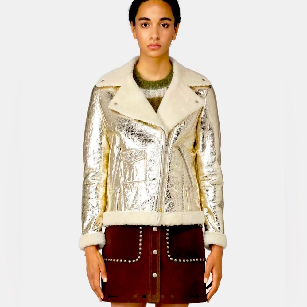 Golden Goose Assia sheepskin jacket in laminated leather/shearling lining NEW🔥 - Picture 2 of 15